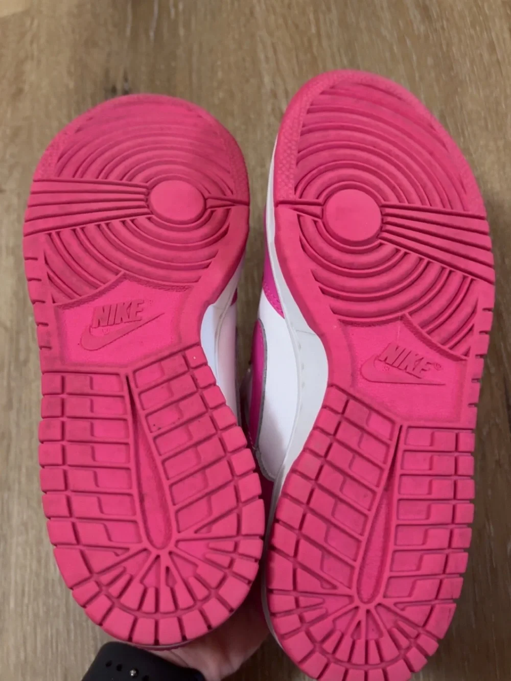 Nike Pink and White Low-Top Sneakers